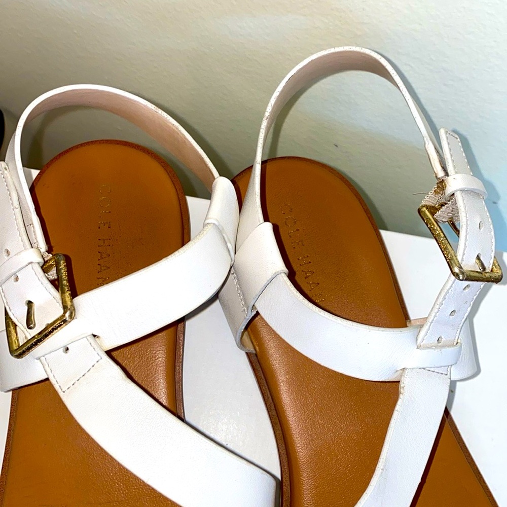 Cole Haan Findra Strappy White and Tan Women's Sandals Size 8 - Picture 3 of 13